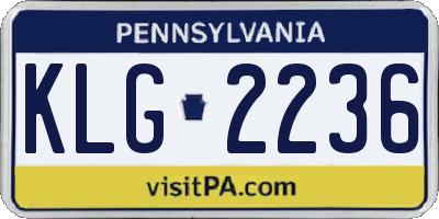 PA license plate KLG2236