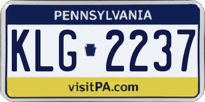 PA license plate KLG2237