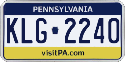 PA license plate KLG2240