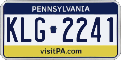 PA license plate KLG2241