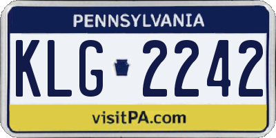 PA license plate KLG2242