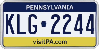 PA license plate KLG2244