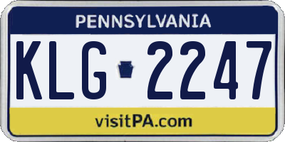 PA license plate KLG2247