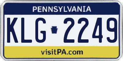 PA license plate KLG2249