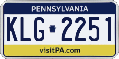 PA license plate KLG2251