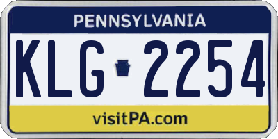 PA license plate KLG2254