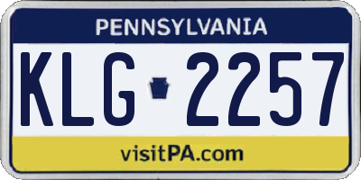 PA license plate KLG2257