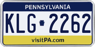 PA license plate KLG2262