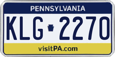 PA license plate KLG2270