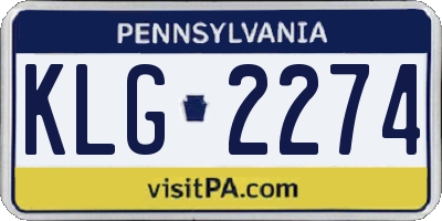 PA license plate KLG2274