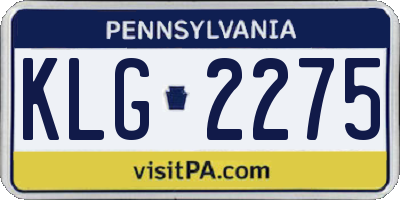 PA license plate KLG2275