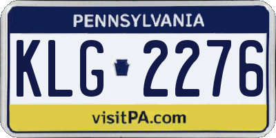 PA license plate KLG2276