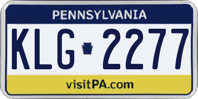 PA license plate KLG2277