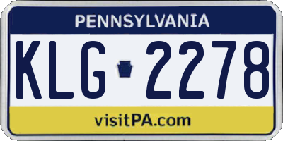 PA license plate KLG2278