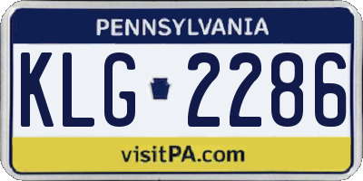 PA license plate KLG2286