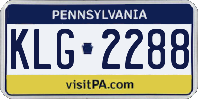 PA license plate KLG2288