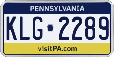 PA license plate KLG2289