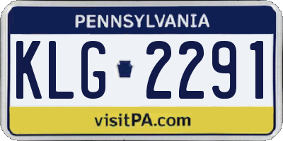PA license plate KLG2291