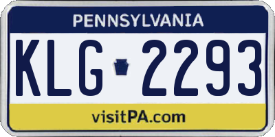 PA license plate KLG2293