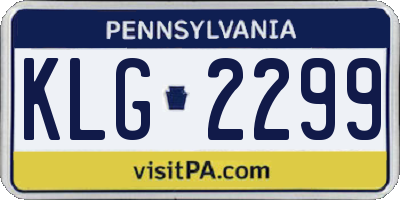 PA license plate KLG2299