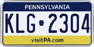 PA license plate KLG2304