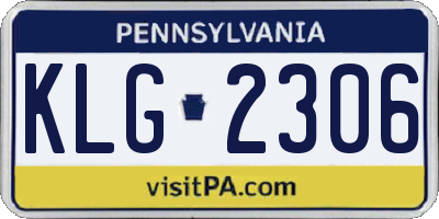 PA license plate KLG2306