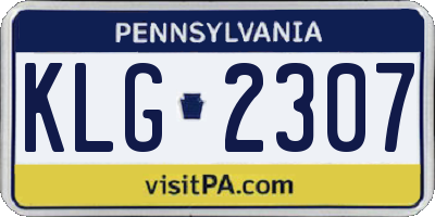 PA license plate KLG2307