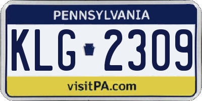 PA license plate KLG2309