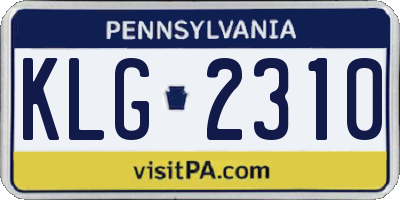 PA license plate KLG2310