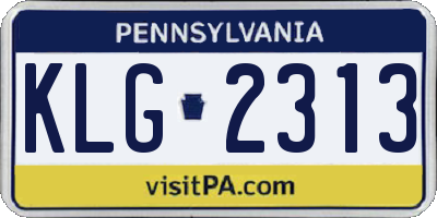 PA license plate KLG2313