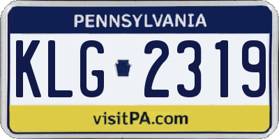 PA license plate KLG2319