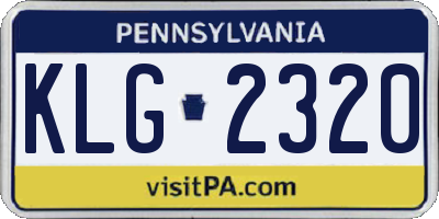 PA license plate KLG2320