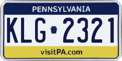 PA license plate KLG2321