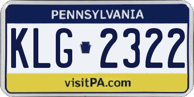 PA license plate KLG2322