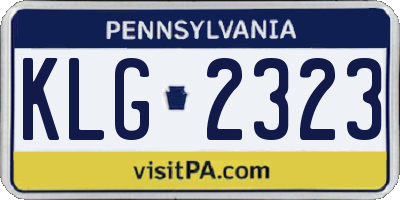PA license plate KLG2323