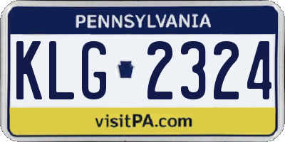 PA license plate KLG2324