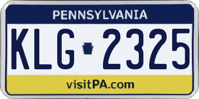 PA license plate KLG2325