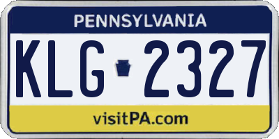 PA license plate KLG2327