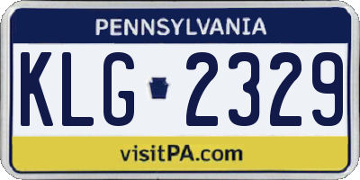 PA license plate KLG2329