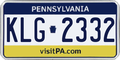PA license plate KLG2332