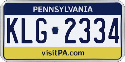 PA license plate KLG2334