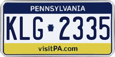 PA license plate KLG2335