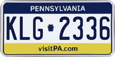 PA license plate KLG2336