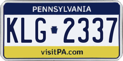 PA license plate KLG2337