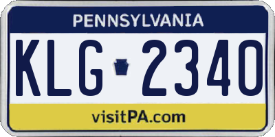 PA license plate KLG2340