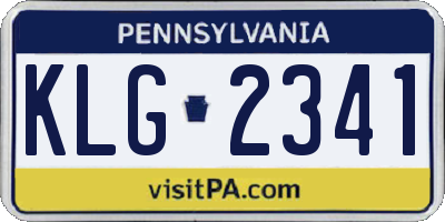 PA license plate KLG2341