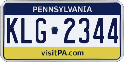 PA license plate KLG2344