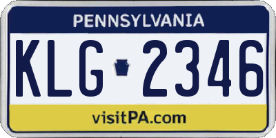 PA license plate KLG2346