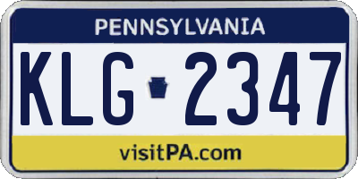 PA license plate KLG2347