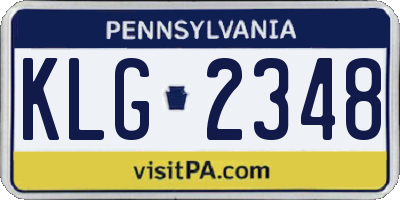 PA license plate KLG2348